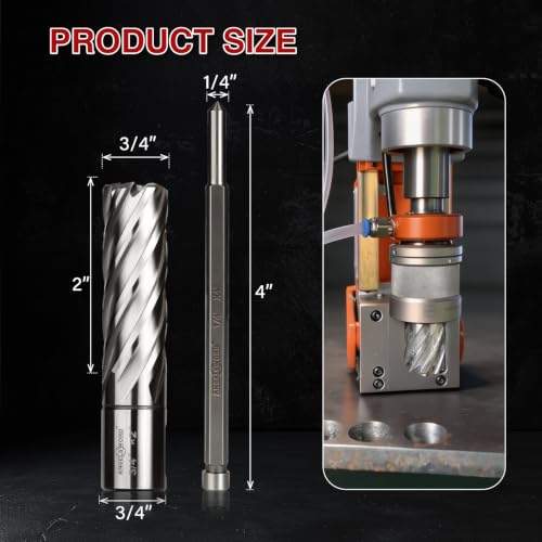 ANGELSWORD M2 HSS Annular Cutter,Diameter 3/4" x Depth 2",Mag Drill Bit - size: F. 3/4" Diameter, style: HSS 2" Cut Depth