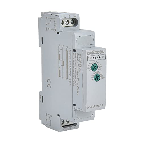 CNAODUN Delay ON HYCRT8-A1 0.1sec-10day AC/DC 24-240V Power On Delay Relay DIN Rail Mount - size: HYCRT8-A1,Single Function