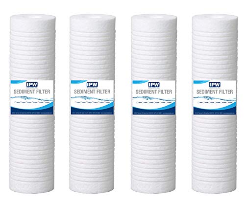 IPW Industries Inc. - Hydronix (SGC-25-1005) Grooved Sediment Cartridge - 5 Micron Water Filter Replacement for Whole House Filtration System, 2.5" x 10" (4-PACK)