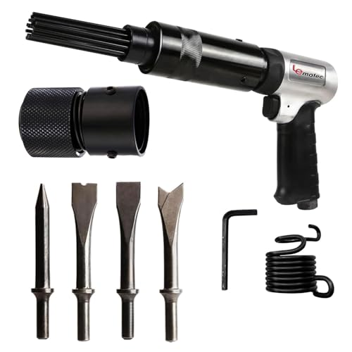 LE LEMATEC Air Needle Scaler & Hammer Chisel Kit + Quick Change Retainer – Rust, Paint & Weld Removal Accessories (LE-AN324K+LE-B74)