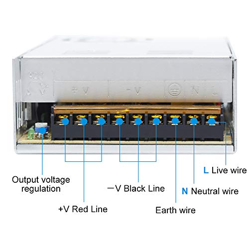 inShareplus 12V 450W LED Power Supply,12 Volt DC Switching Power Supply, 37.5A, 100-240V AC to DC 12 Volt LED Driver, Converter, Transformer for LED Strip Light, Computer Project - style: 12V 450W