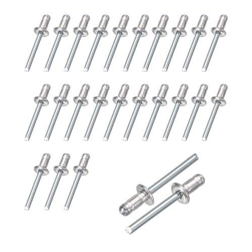 HARFINGTON 25pcs Aluminum Large Head Grip Rivets 1/4" x 1/2" - size: 1/4" x 1/2"