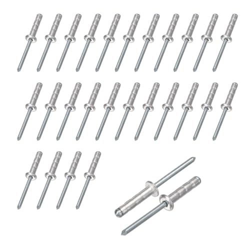 HARFINGTON 50pcs Aluminum Large Head Grip Rivets 3/16" x 3/4" - size: 3/16" x 3/4"