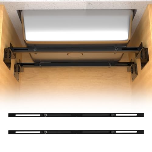 71-100cm Undermount Sink Brackets Kit, Adjustable Carbon Steel Supports - color: Black