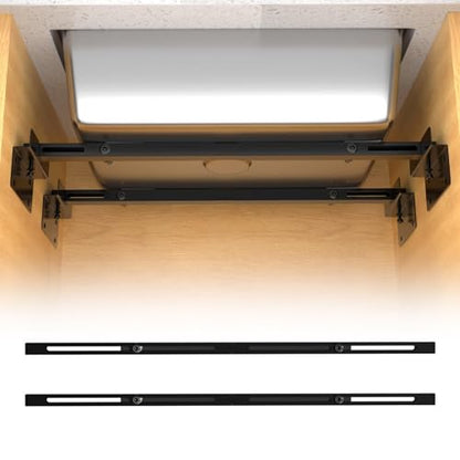 71-100cm Undermount Sink Brackets Kit, Adjustable Carbon Steel Supports - color: Black