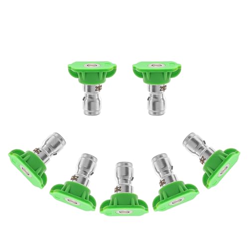 Pressure Washer Tips, 25 Degree Green Nozzle for Clean Cars, 7 Pack - color: Green