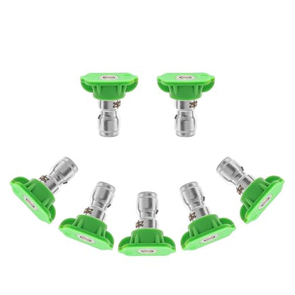 Pressure Washer Tips, 25 Degree Green Nozzle for Clean Cars, 7 Pack - color: Green
