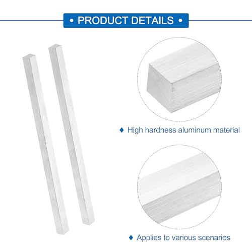 MECCANIXITY Square Aluminum Flat Bar, 5/8" (16mm) Thick x 5/8" (16mm) Width x 13" (330.2mm) Long 6063 Aluminum Flat Plate Solid New Mill Stock Silver for Industrial Building - size: 5/8" x 5/8" x 13"