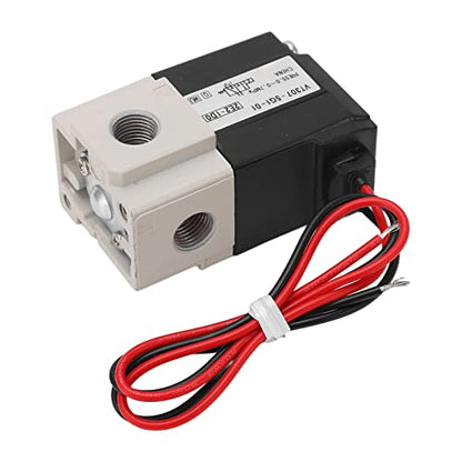 2 Position 3 Way Solenoid Valve Vacuum Electric, DC24V 3/2 Air Pneumatic Direct, G1/8 Normally Closed, Copper Coil, Aluminum Body, Good Sealing, for Air -0.7MPa Temperature