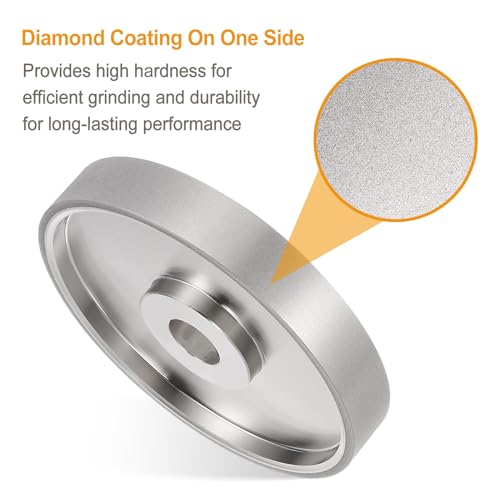 HARFINGTON Diamond Lapidary Wheel 6 Inch x 1 Inch Arbor Hole 500 Grit Grinding Wheels for Stone, Marble, Glass, Ceramics, Crystal, Carbide, Steel - size: 500 Grits