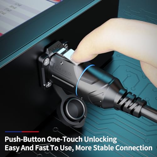 CNLINKO LP-16 Type-C 3.1 Industrial Waterproof Connector IP67 Circular Aviation Plug High-Speed Data Transfer with 1M Cable - style: Plug Socket with 1M Cable/PBT Socket
