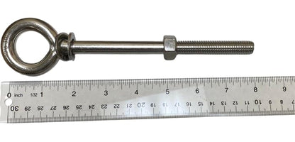 US STAINLESS Stainless Steel 316 Eye Bolt 1/2" x 8" UNC (1/2"-13 Pitch) Short Thread Marine Grade
