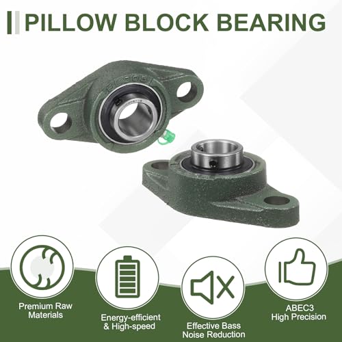 uxcell UCFL206-20 Pillow Block Bearings, 1-1/4 in Bore Chrome Steel, ABEC3 - size: UCFL206-20 (Bore 1-1/4")