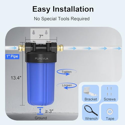 PWB10 Whole House Water Filter Housing, Fits 10” x 4.5” Big Blue Filters