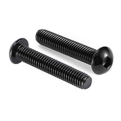 3/8-16 x 2 Button Head Socket Cap Bolts Screws, 20Pcs 304 Stainless Steel 18-8, Allen Hex Drive, Black Oxide by SG TZH(with Hex Spanner) - size: 3/8-16 x 2"