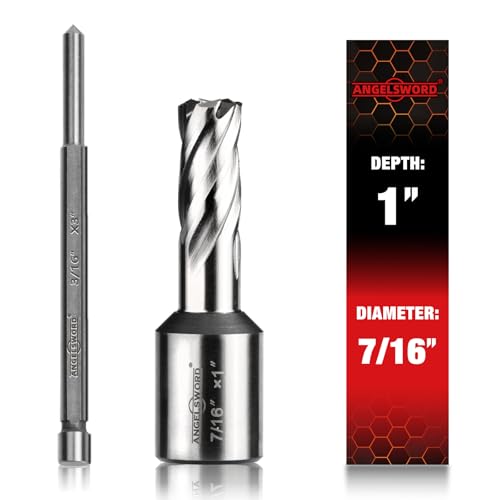 ANGELSWORD M2 HSS Annular Cutter,Diameter 7/16" x Depth 1",Mag Drill Bit - size: A. 7/16" Diameter, style: HSS 1" Cut Depth