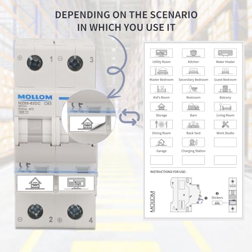 MOLLOM DC 2P 250V 50Amps C50 Miniature Circuit Breaker - style: 50A