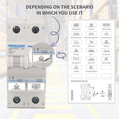 MOLLOM DC 2P 250V 25Amps C25 Miniature Circuit Breaker - style: 25A