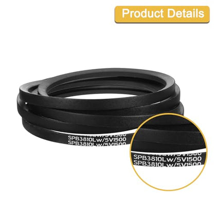 uxcell 5V1500 V-Belt, Classic Wrapped Rubber V-Belt 150" Outside Circumference x 0.62" Width x 0.53" Height for Industrial Machinery Equipment, Black - size: 5V1500