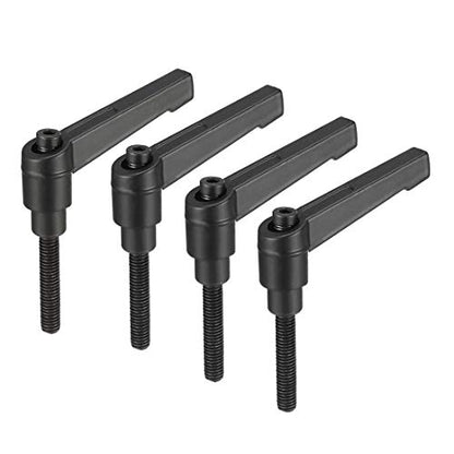 uxcell M6 x 31.5mm Handle Adjustable Clamping Lever Thread Push Button Ratchet Male Threaded Stud Knobs Locking Rotating Screw Handles Quick Release Bolt Black 4pcs - size: M6 x 31.5mm