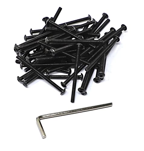 iexcell 50 Pcs M3 x 40mm Thread Pitch 0.5 mm Alloy Steel 10.9 Grade Hex Socket Button Head Cap Screws Bolts Kit, Black Oxide Finish - size: M3 x 40mm