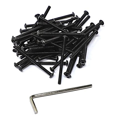 iexcell 50 Pcs M3 x 40mm Thread Pitch 0.5 mm Alloy Steel 10.9 Grade Hex Socket Button Head Cap Screws Bolts Kit, Black Oxide Finish - size: M3 x 40mm