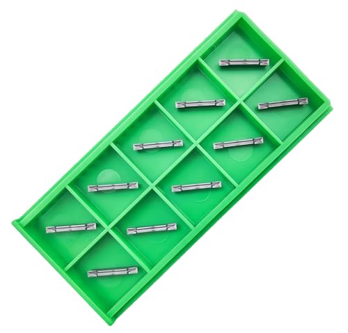 DLTOOLS Industrial MGMN200 PVD Coated(Black&Grey) CNC Grooving Carbide Inserts Cutting Tools for Steel,10pcs - size: DL-MGMN200, style: PVD Coated(black&grey)