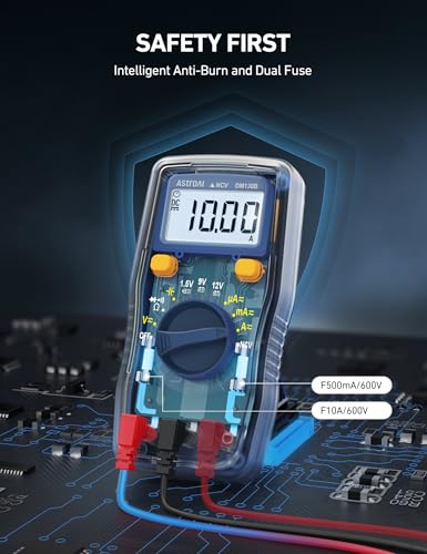 AstroAI DM130B Multimeter, 4000 Counts, Auto-Ranging, Capacitance Testing - size: 47.17 cubic inches