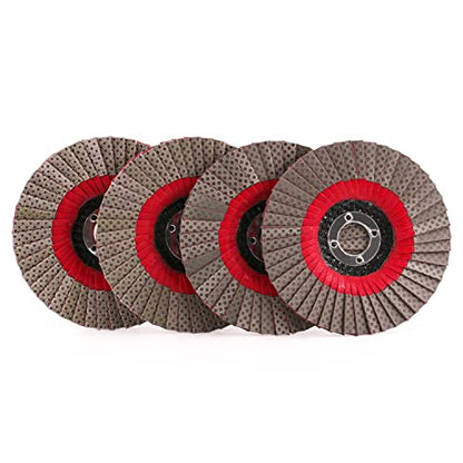 4Set 4" Diamond Flap Disc Grinding Sanding Wheels - Sander Tile Stone Marble Concrete Granite Ceramics Glass - size: 4pcs/set