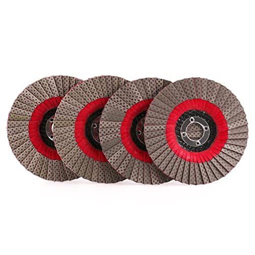 4Set 4" Diamond Flap Disc Grinding Sanding Wheels - Sander Tile Stone Marble Concrete Granite Ceramics Glass - size: 4pcs/set