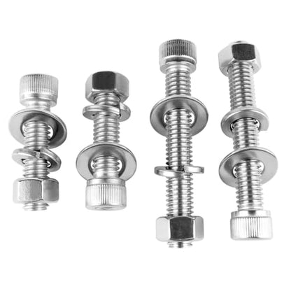3/8-16 x 1-1/2" Socket Head Cap Screws Allen Hex Bolts with Hex Nuts and Flat & Lock Washers, 304 Stainless Steel Machine Thread, 6Sets Silver - color: Silver, size: 3/8-16 x 1-1/2" (6Sets)