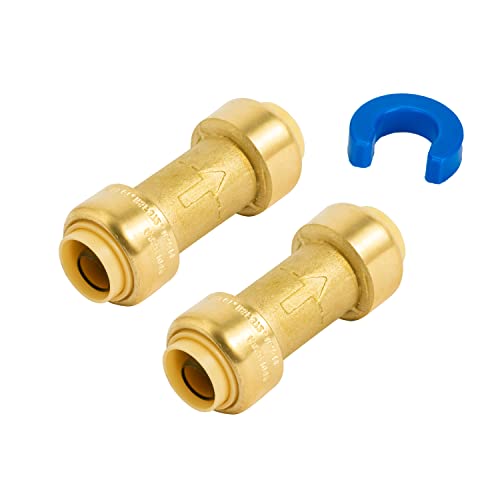 SUNGATOR Check Valve, 1/2 Inch Push-to-Connect Fittings, 2-Pack, Brass - size: 1/2 Inch, style: 2 Pack