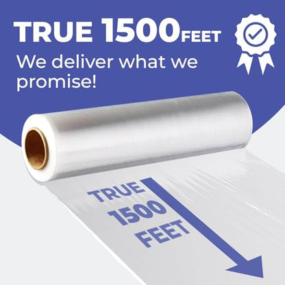 Rosmonde 200 Pack Plastic Wrap Bulk, 18" x 1500 ft, Thick 80 Gauge, 9.4 lbs - color: Clear, size: 200 Pack | Pallet