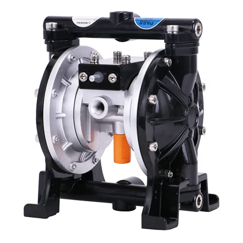 Air-Operated Diaphragm Pump Pneumatic Double Diaphragm Pump 3/8" Inlet & Outlet Transfer Pump 1/4" Air Inlet for Chemical Industrial Use (25L/min) - size: 25L/min
