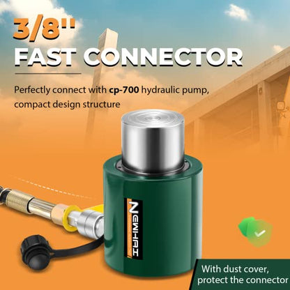 Newhai 30T Hydraulic Ram Kit & CP-700 Hand Pump, 2" Stroke Auto Retraction - style: 30 ton Jack+cp700 Pump