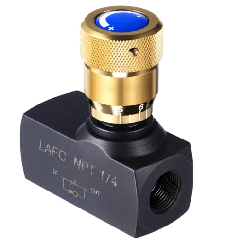 Pelopy 1/4 Inch NPT Hydraulic Flow Control Needle Valve, Free Reverse Flow - size: 1/4 Inch