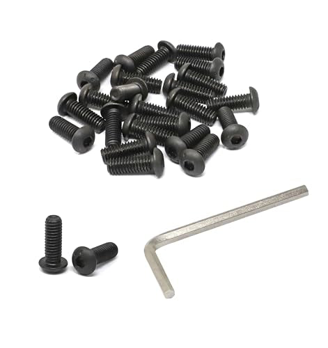 iexcell 25 Pcs 5/16-18 x 7/8" Alloy Steel 10.9 Grade Hex Socket Button Head Cap Screws Bolts Kit, Black Oxide Finish - size: 5/16-18 x 7/8"