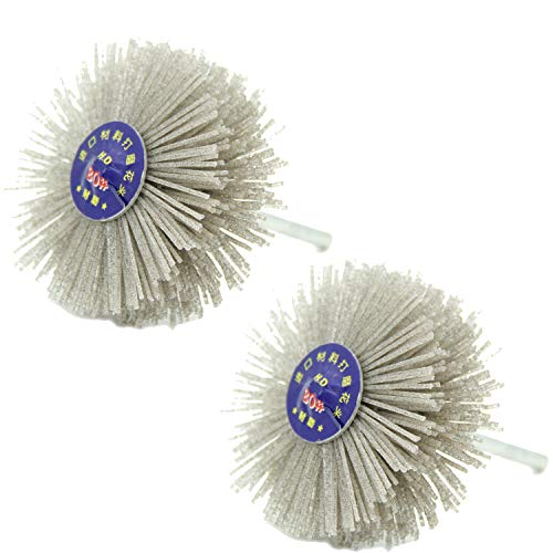 Woodwork Polish Grinder, Nylon Wheel Brush Abrasive, Grinding Head with 6mm Threaded Shank, Abrasive Nylon Wheel Brush, Sanding Mop, Abrasive Wheel (80 Grits (2Pcs)) - color: 80 Grits (2Pcs)