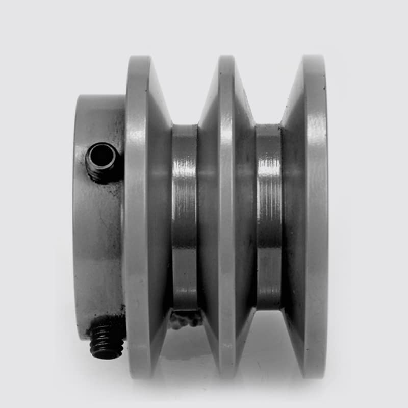 2BK45 1" Cast Iron Sheave Pulley for Dual Belt V-Belt Size 5L, B OD : 4.5" Double Grooves Pulley ID: 1" 2BK451