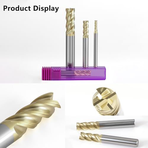 3/16" Carbide Square End Mill Unequal Helix Design for Steel - size: 3/16 in