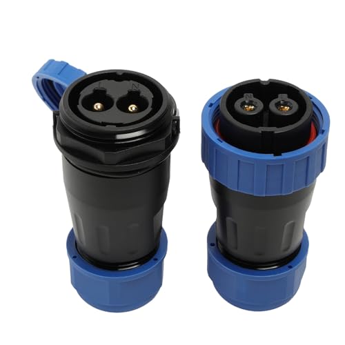 TY28 2 Pin Waterproof Connector for Outdoor Electrical Automotive Device, 45A 380V Power, Screw-Type, Quick-Disconnect, Fit 10awg Wire - color: In-line Mount, size: 2 Pin 45A