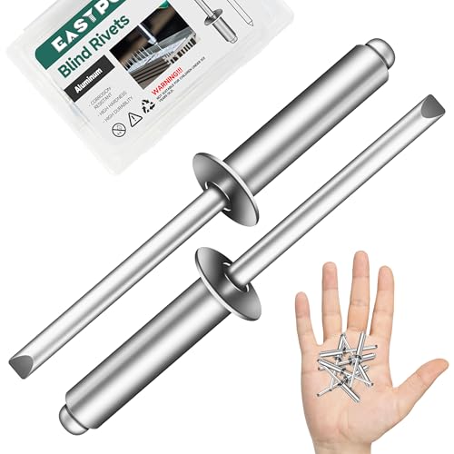 180 Pcs 3/16" x 3/4" Aluminum Blind Pro Rivets, 5 x 20mm Pop Rivets, 3/16 Rivet Aluminum Grip and Steel Mandrel - color: Silver, size: 3/16" x 3/4"