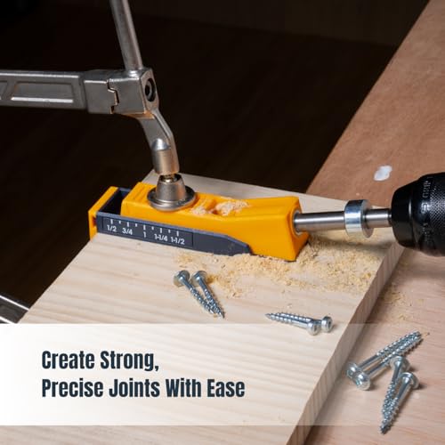 POWERTEC Single Pocket Hole Jig Kit with Drill Bit & Stop Collar (72249V) - style: SinglePocket Hole Jig Kit