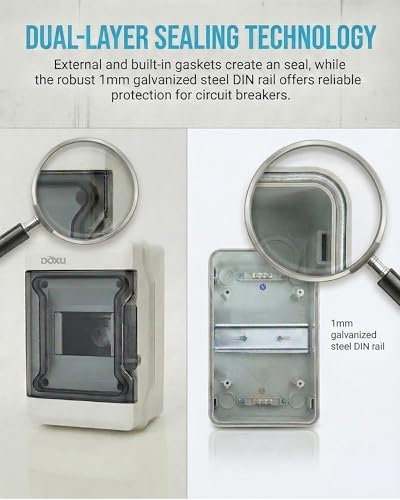 Circuit Breaker Box, IP66 Distribution Protection Box (AT-4 Way-H) - size: 4 - 5x7.9x3.9 INCH