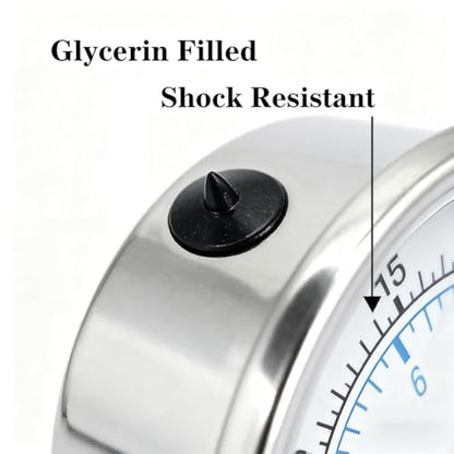 YSIL 1/4 NPT Liquid Filled Pressure Gauge w/ 3/8 NPT 1/2 NPT Adapter 100Psi - size: 0-100 psi