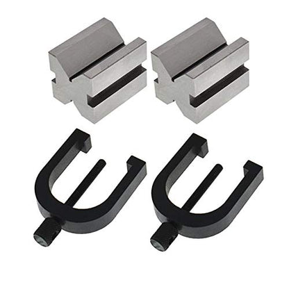 waltyotur V Block Set with Clamp Hardened Steel 90 Degree Angle Precision V Block Set 1-5/8x 1-1/4 x 1-1/4 Multi-Use Gauge Gage Machinist Tool with Box
