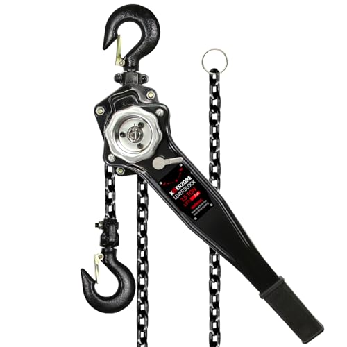 Manual Lever Chain Hoist 1-1/2 Ton 3300 Lbs 10ft Lift, G80 Galvanized Carbon Steel Come Along - Compact for Garage, Factory, Warehouse Heavy-Duty Lifting & Pulling - size: 1-1/2 Ton 10FT