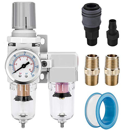 NANPU 1/4" NPT Air Dryer System - 5 Micron Particulate Filter, 0.5 Micron Coalescing Filter - size: 1/4" NPT