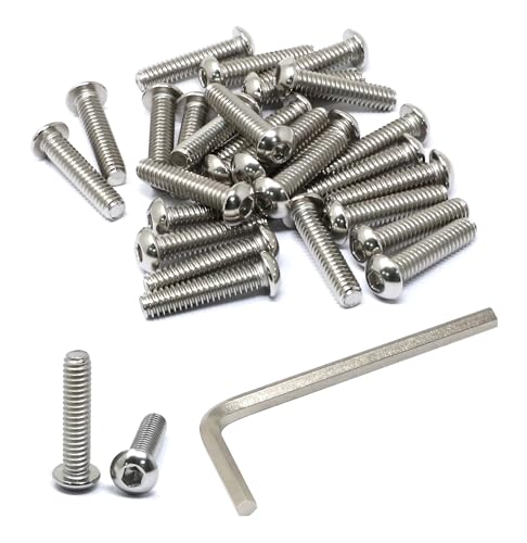iexcell 25 Pcs 1/4-20 x 1-1/8" Stainless Steel 304 Hex Socket Button Head Cap Screws Bolts Kit - size: 1/4-20 x 1-1/8"