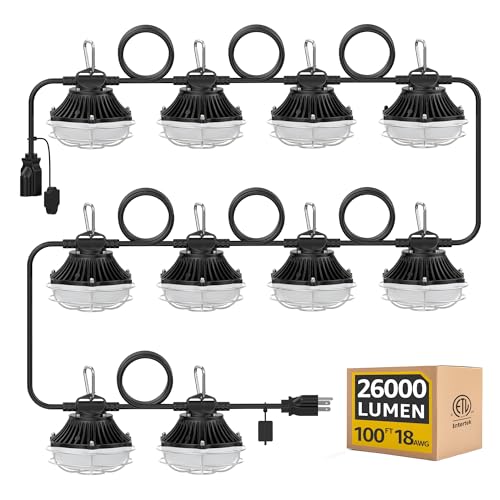100FT 250W Aluminum String Light,Temporary Construction Light,ETL Certified - size: 100FT